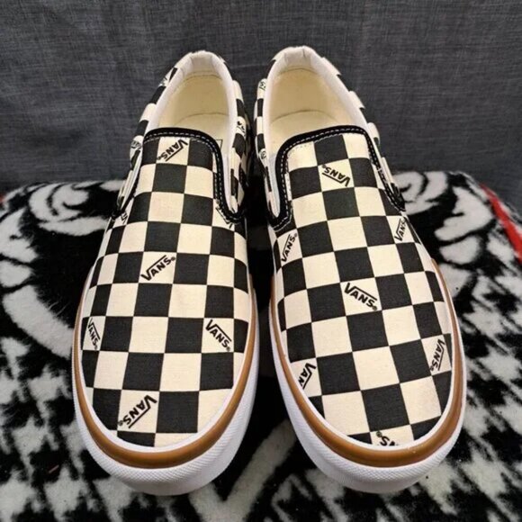 VANS Era Stacked Checkerboard Slip On Canvas Shoes - Picture 3 of 5